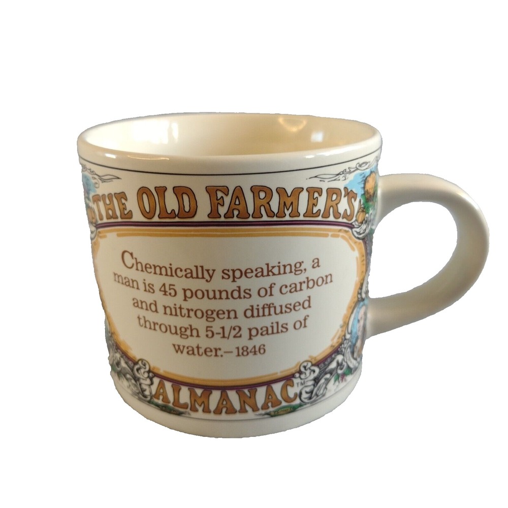 Vintage The Old Farmers Almanac Coffee Mug Westwood Korea Cream Ceramic Cup